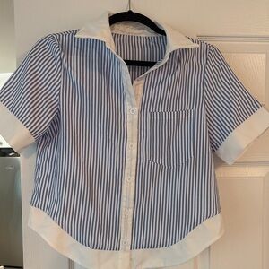 Blue and White Striped Shirt